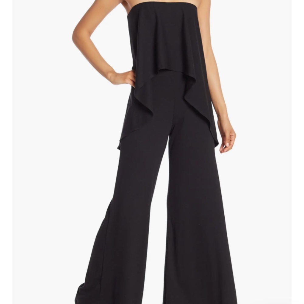 New Strapless Popover Black Jumpsuit